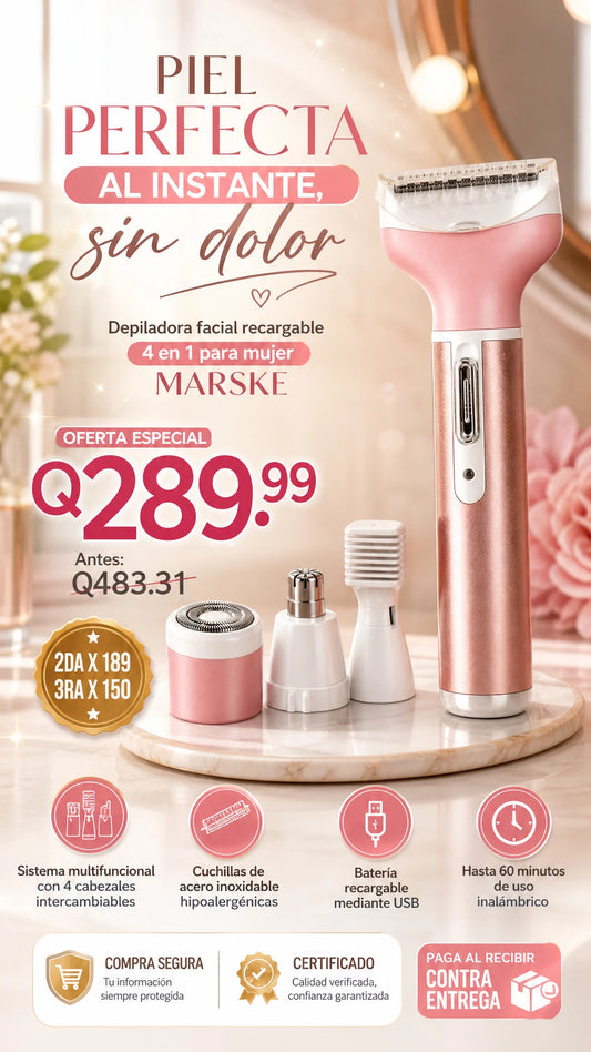 Depiladora Facial Recargable 4 En 1