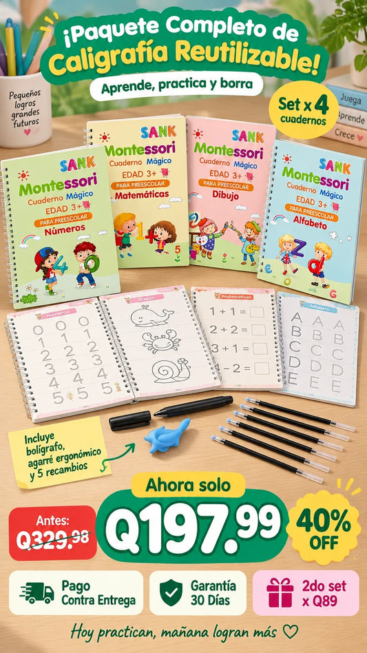 Set 4 Cuadernos Magicos