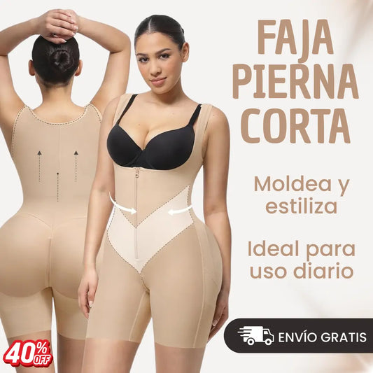 Faja Moldeadora Pierna Corta Con Zippe- Silueta Instantánea