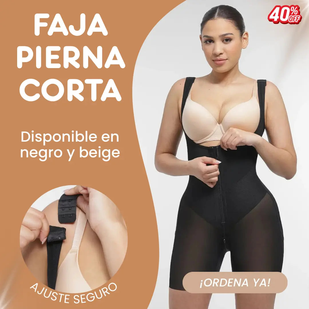 Faja Moldeadora Pierna Corta Con Zippe- Silueta Instantánea